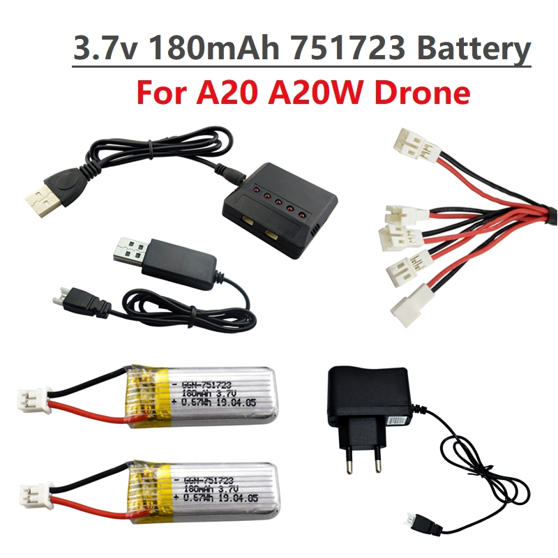 Original 3.7V 180mAh Lipo Batt - Drone Battery Balance Charger recension och pris